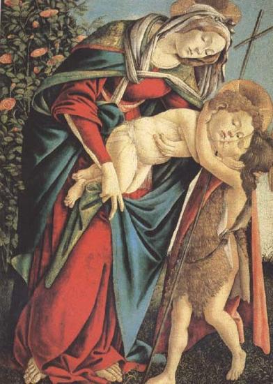 Sandro Botticelli Madonna and child with the Young St John or Madonna of the Rose Garden France oil painting art